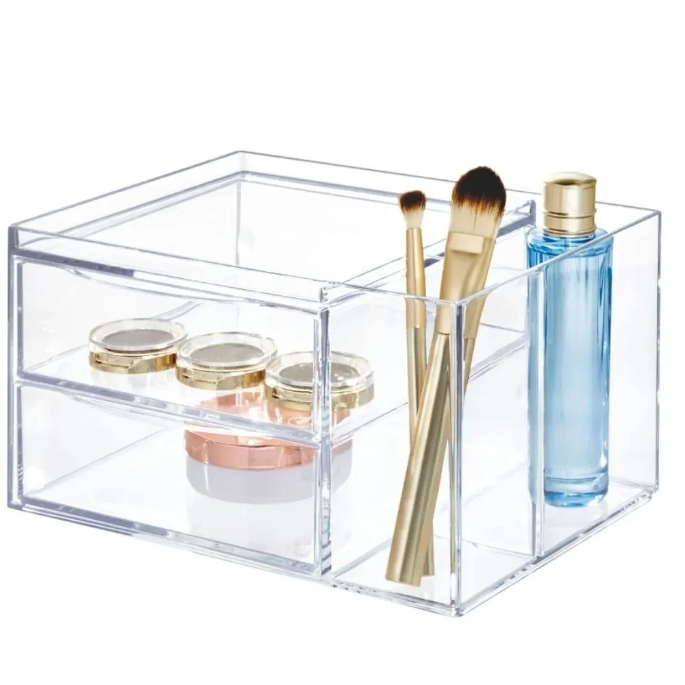 IDesign Chloe Clear Two Drawer Side Divider Organizer